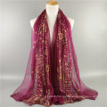 New pattern muslim women shawl Solid Embori floral Cotton Embroidered hijab